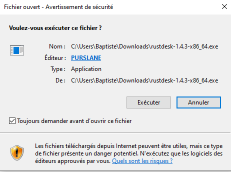 Executer l'installation