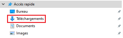 Aller dans les téléchargements